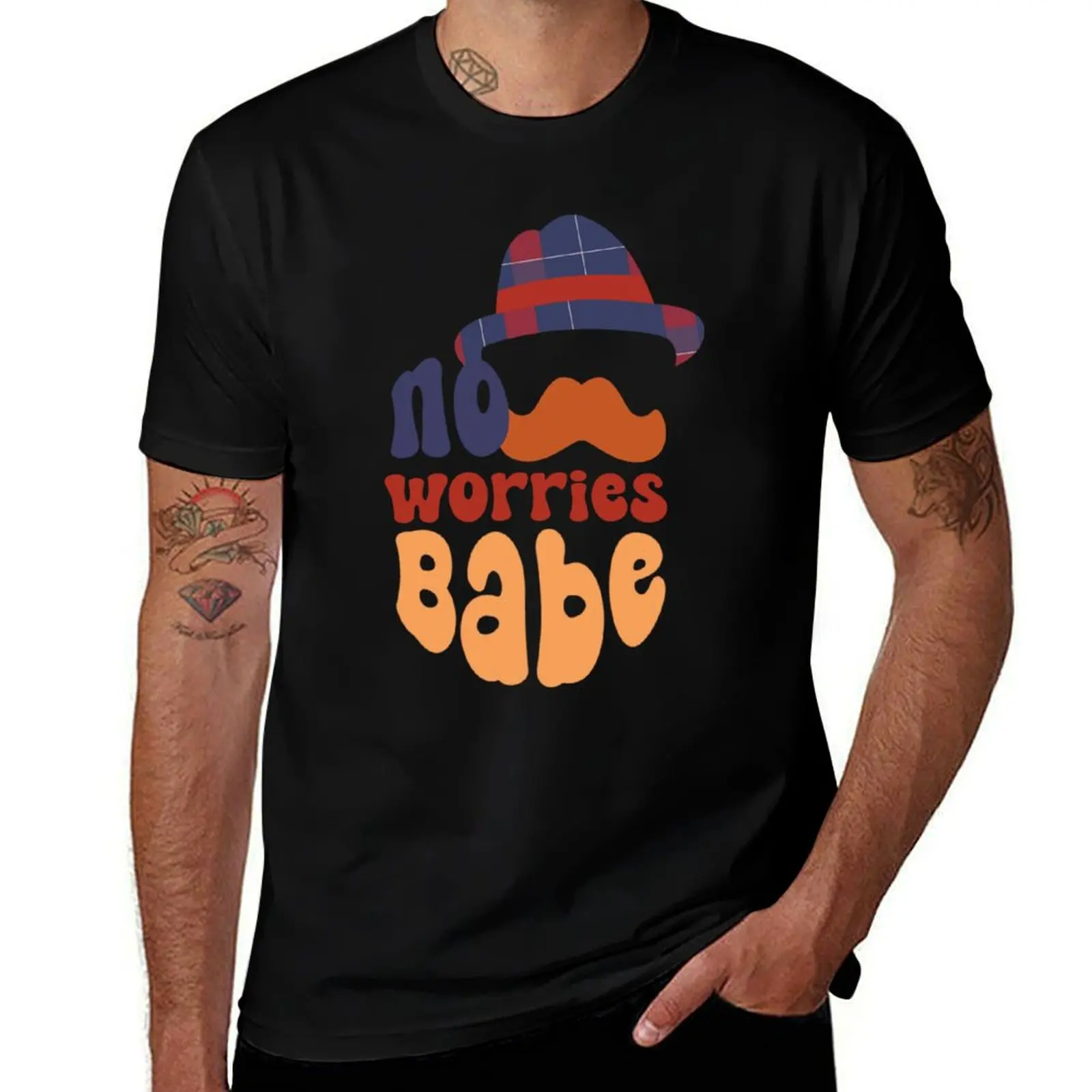 No Worries Babe T-Shirt Fashion Simple Casual Tee Shirt T-Shirt