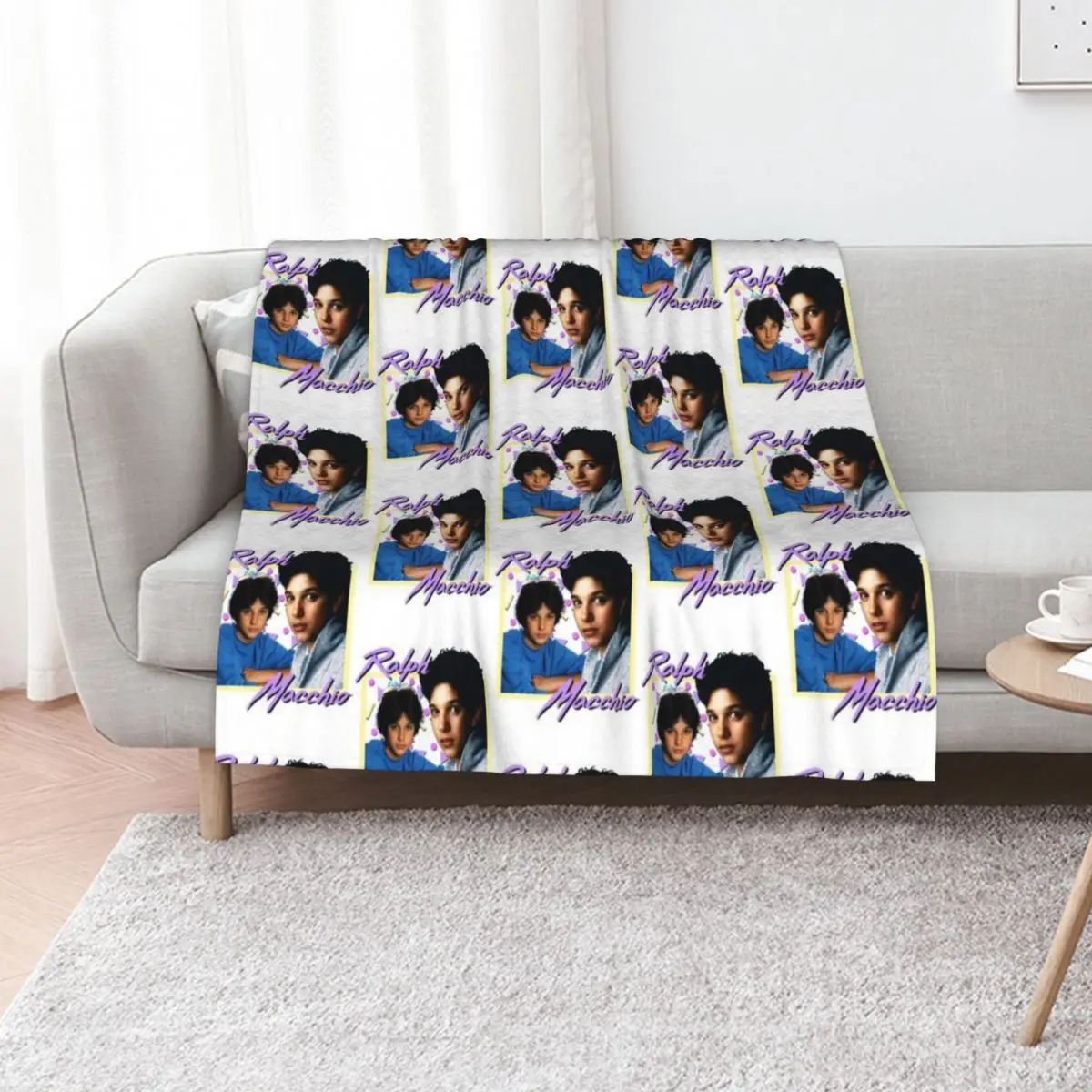 80s Ralph Macchio Throw Blanket Warm Cozy Throw Blanket for Living Room Couch