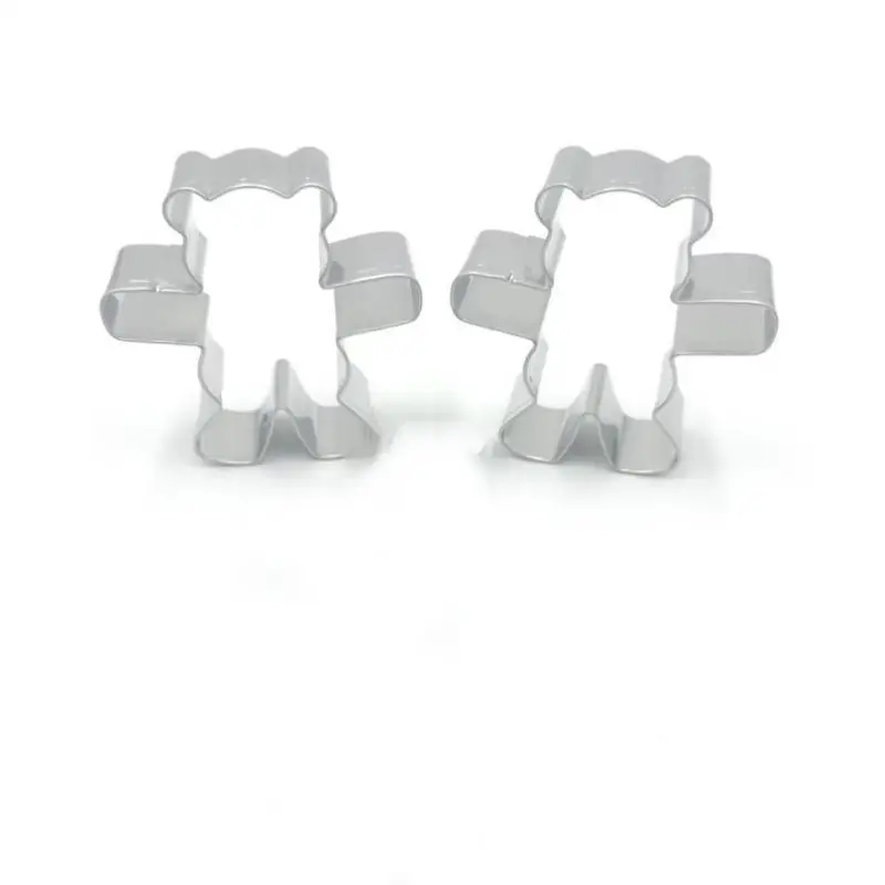Cute Bear Cookie Cutters Stainless Steel Baking Festive Biscuits Molds - Suitable For Christmas Cake Pastry Dessert Cookie Tool