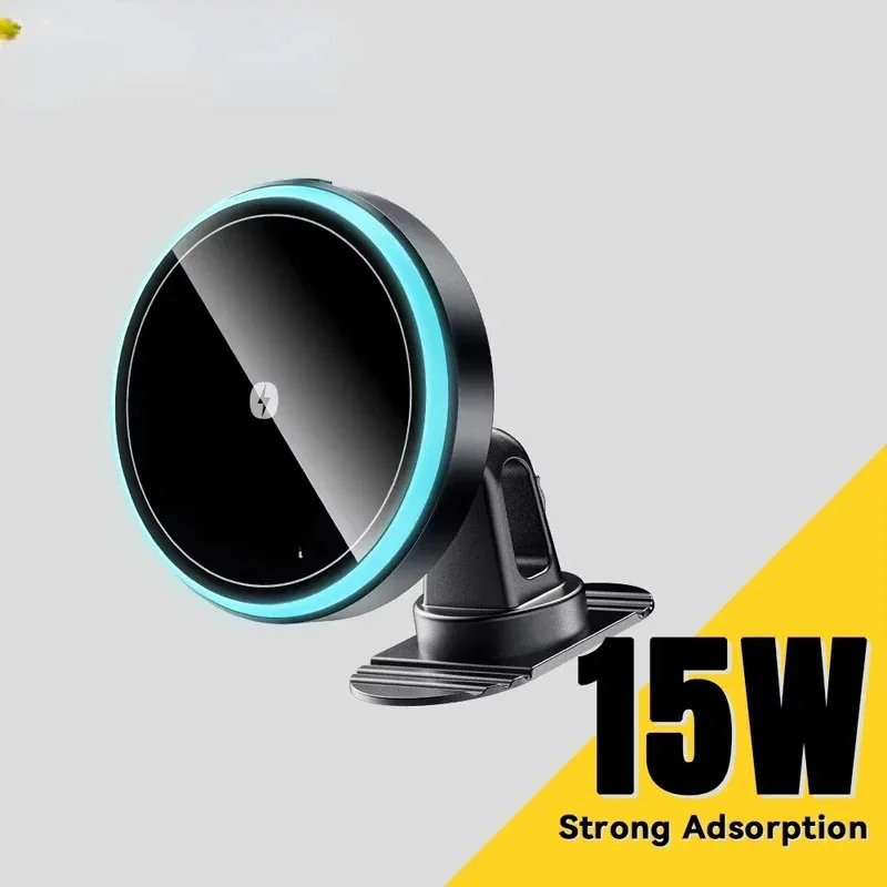 

Shockproof Magnetic Car Charger - 15W Wireless for Samsung/Huawei, 360° Rotatable Mount