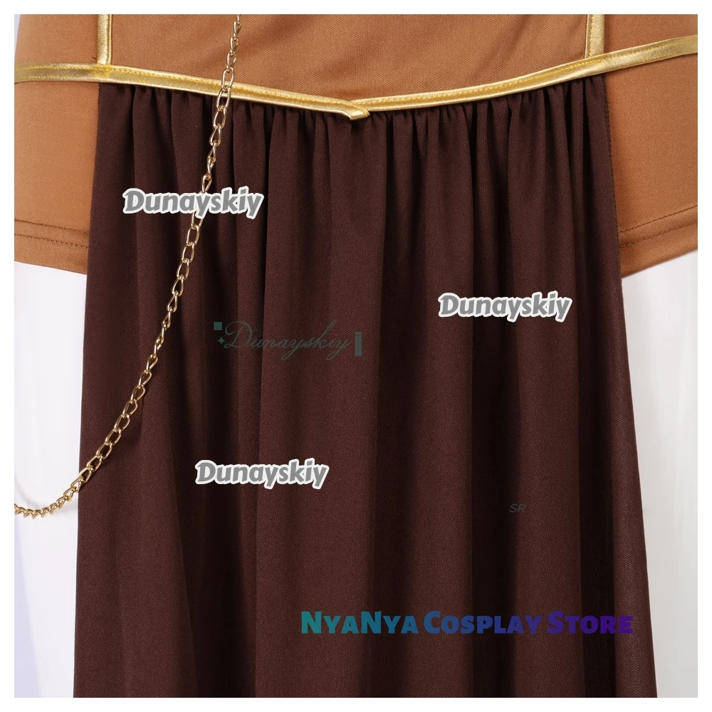 Movie Leia 코스프레 Costume Princess Sexy Slave Dress Golden Bikini Set Choker Perfect For Halloween Party Carnival Suit