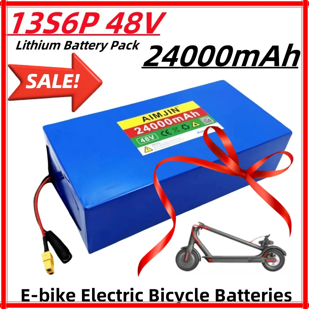 

48V 24000mAh 13s6p 24Ah 18650 Lithium Battery Pack 48V 2000W Citycoco Motorized Scooter Batteries Built In 50A BMS