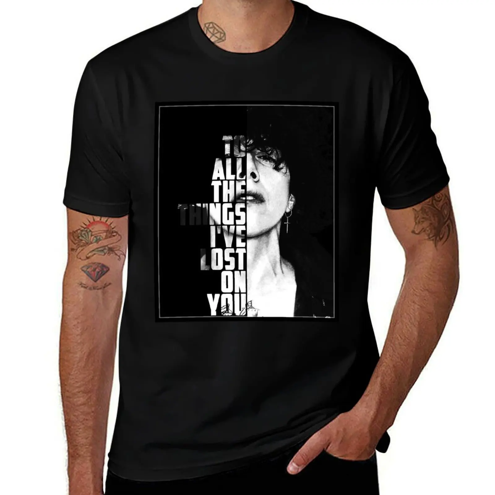 

LP Laura Pergolizzi Lost on You Black and White T-Shirt summer clothes quick-drying sports fans t shirts for men cotton