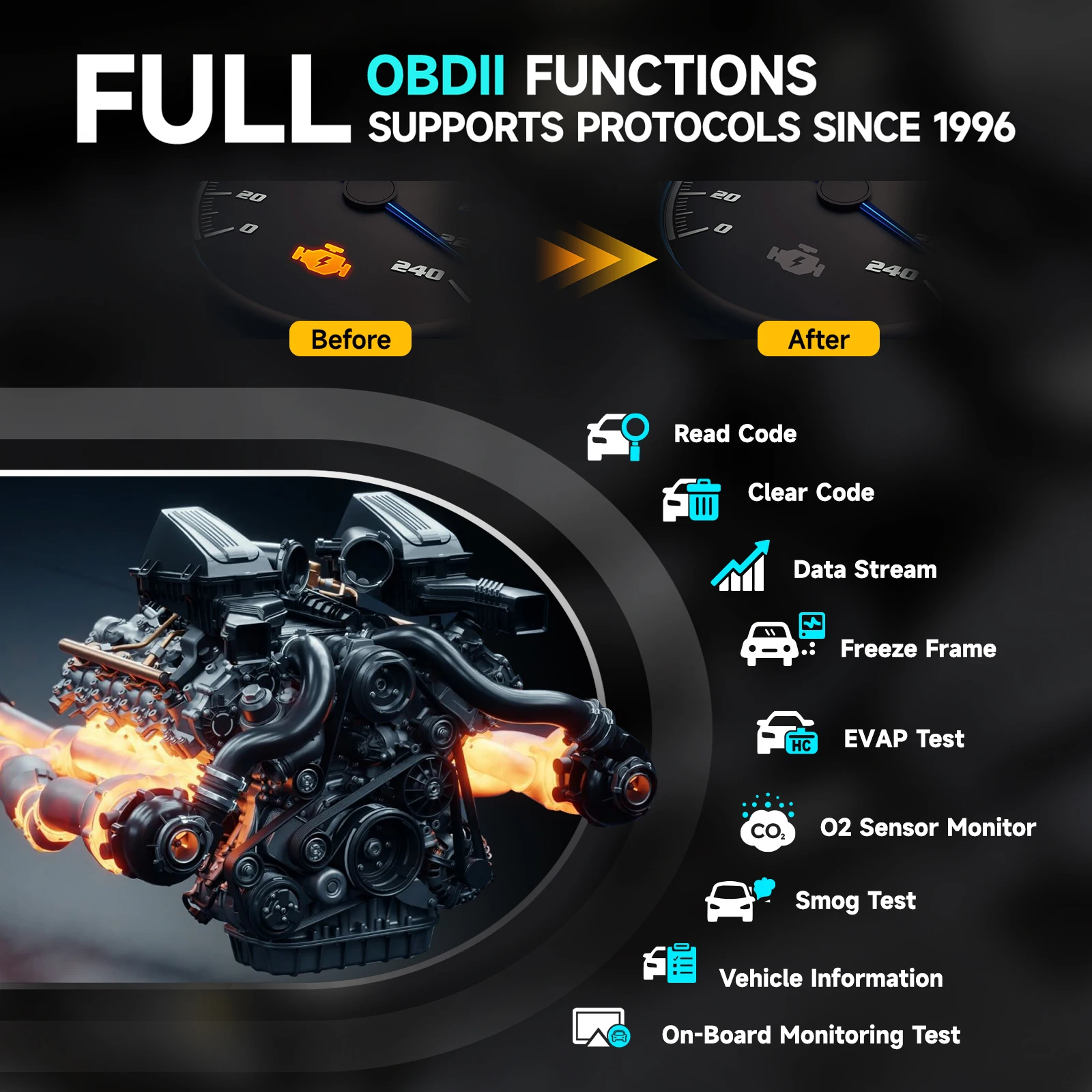 ANCEL ECHO Obd2 الماسح الضوئي بلوتوث جميع أنظمة قارئ رمز أداة تشخيص السيارة لنظام iOS أندرويد ماسح المركبات للضوء الزيتي