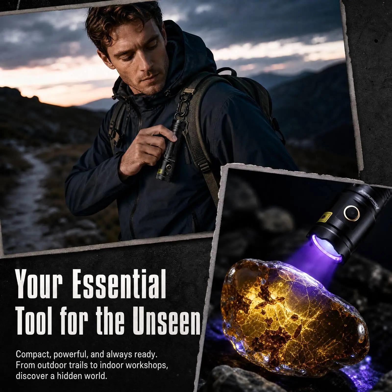 Alonefire 365nm/395nm UV-LED-Schwarzlicht Hochleistungs-Taschenlampe zur Erkennung von Haustier-Urins, Tinea, Erz, Geld, Jade und Skorpionen – Detail 6