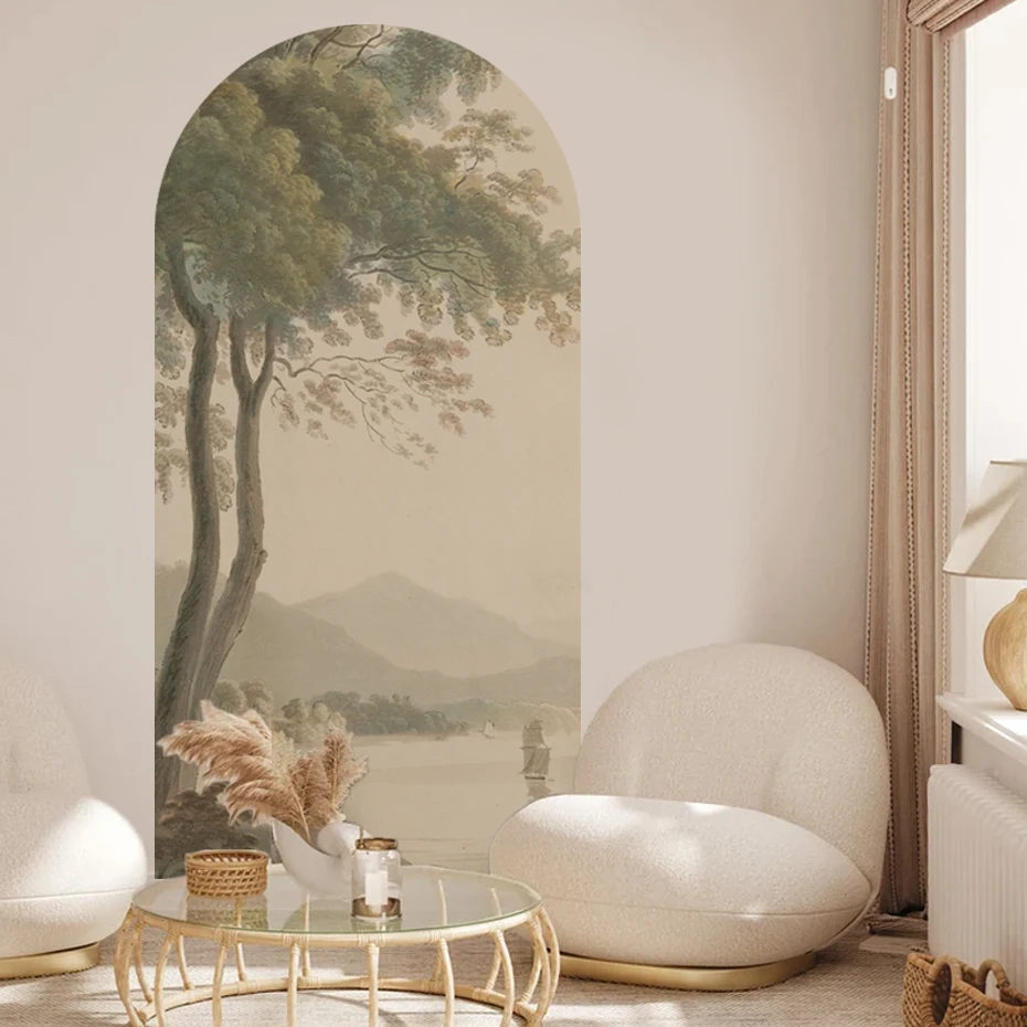 

Landscape Nature Tree Sailing Wallpaper Art Decal Wall Sticker Waterproof Mural Bedroom Living Room Home Decor Peel and Stick
