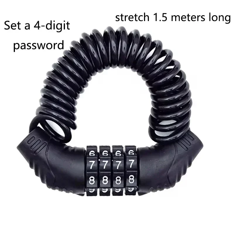 

Universal Motorcycle Helmet Lock - Portable Password Wire Anti-Theft for Electric Cars MTB Road Bikes (1PC)~