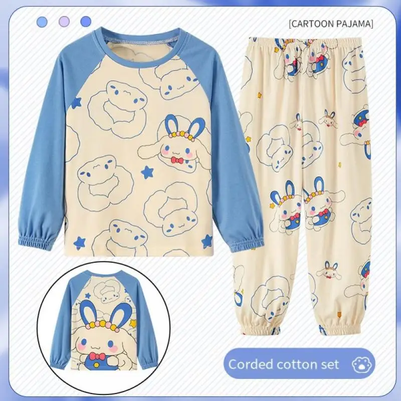 Kuromi Children's Pajamas Set Cartoon Sanrios My Melody Girls Homewear Long Sleeve Sleepwear Autumn Homewear Children's Clothing