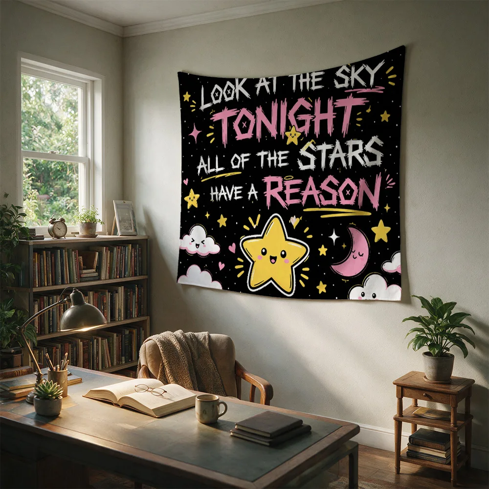 Boho Nursery Wall Hanging Stars Galaxy Constellation Nursery Decor Kids Room Art Tapestry