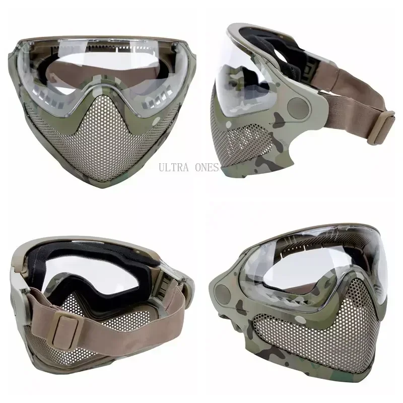 Tactical Airsoft Full Face Mask Paintball Cs Impact Resistance Goggle Protection Hunting Combat Helmet Masks