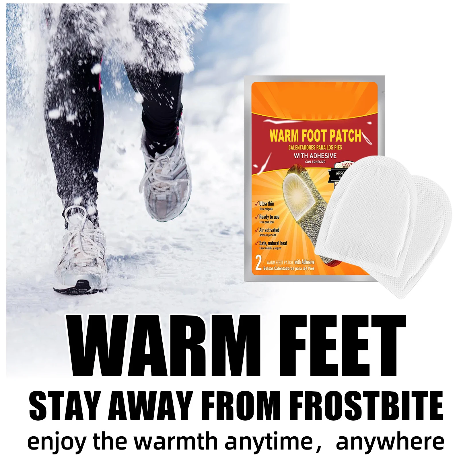 Portable Warm Foot Patch Self-Heating Insole Paste Multipurpose Body Foot Warmer Sticker For Winter