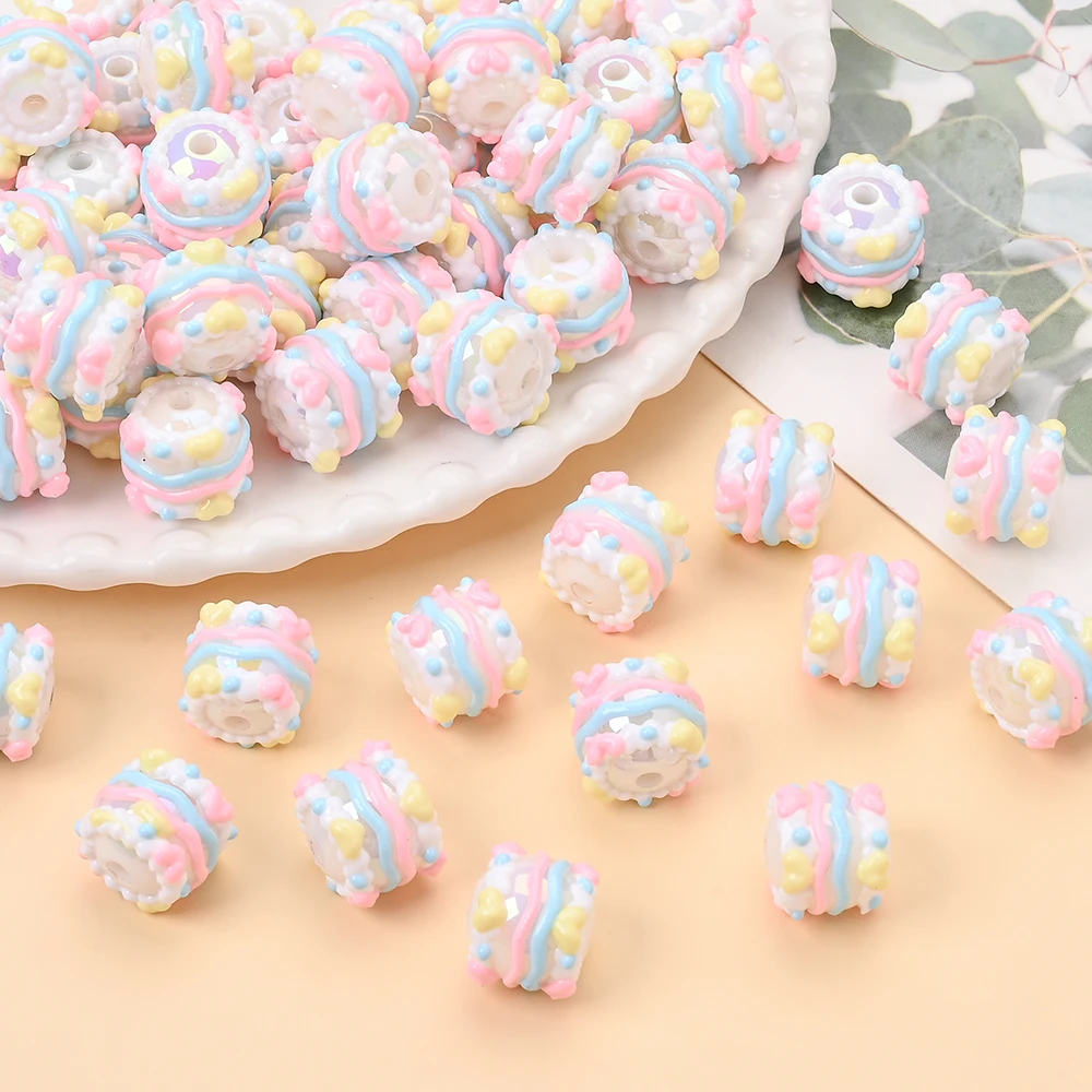 

10 шт., 16 мм, разноцветные бусины из смолы, детские бусины для прорезывания зубов, кулон-прорезыватель, ожерелье, аксессуары, жевательная игрушка для младенцев