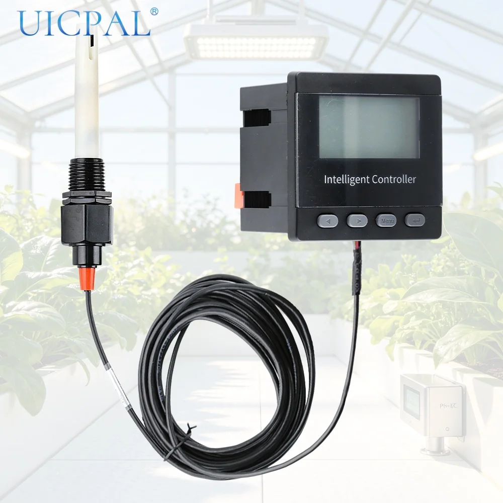 EC Water Quality Sensor Module Plastic Stainless Steel Probe Electrical Conductivity 0-2000uS with Intelligent Control Display