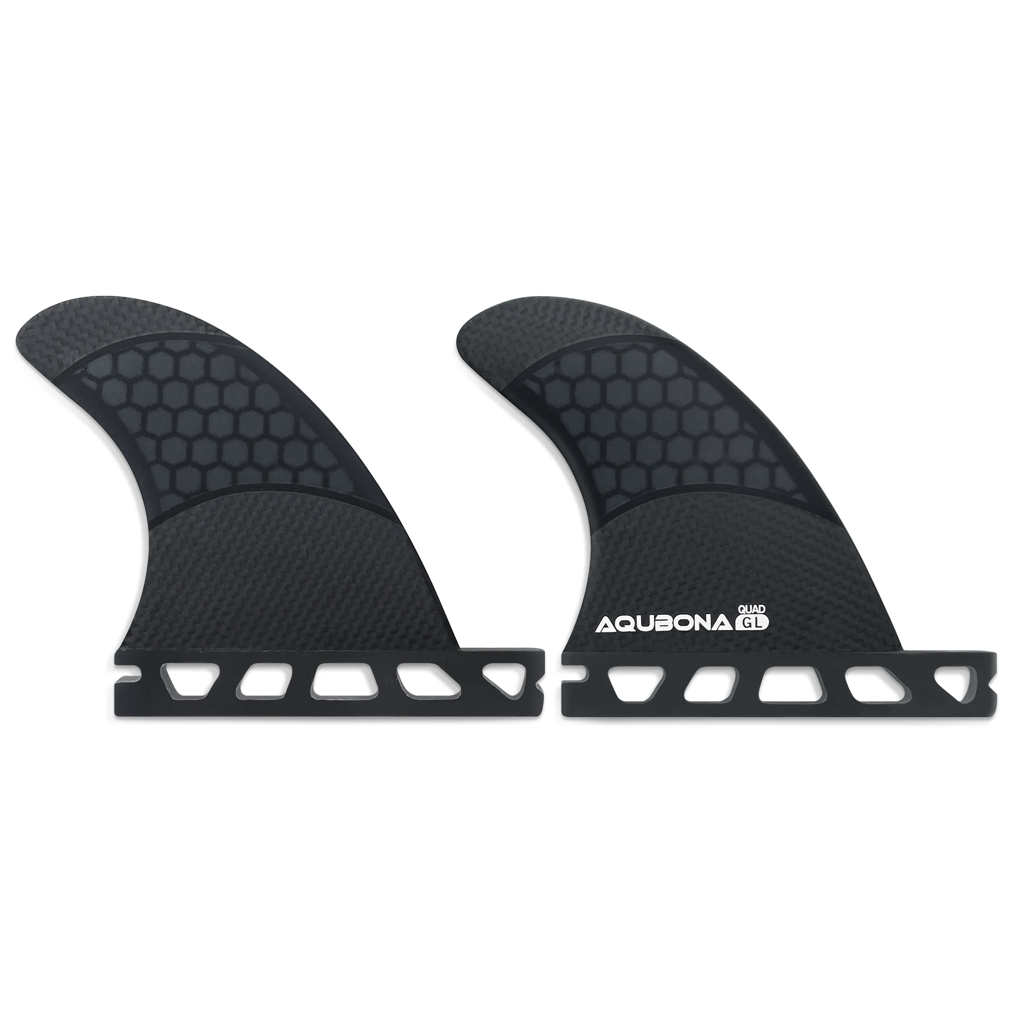 シングル/デュアル II タブ サーフィン フィン - トライ フィン セット ハニカム ファイバーグラス & カーボン S/M/L サイズ - フィン キー ネジとワックス コーム付き