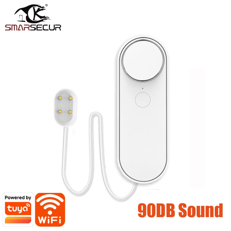 SMARSECUR Tuya Home Alarm Water Leakage Alarm WIFI Water Leak Sensor Detector Flood Alert Overflow Security