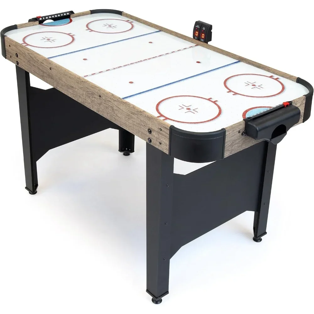 48 Inch Air Hockey Arcade Table for Kids - Includes 2 Pushers, 3 Pucks, AC Motor, and LED Scoreboard - Oak or Black