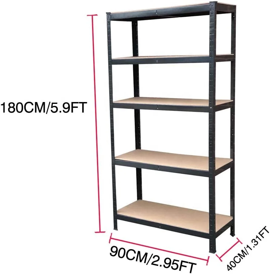 Estantes De Metal 5 Layer Medium Duty Galvanized Steel/Metal Storage Rack Shelves Industrial Shelving Boltless Rivet Shelf