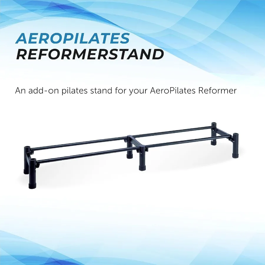 Pilates Reformer Stand with Adjustable Height for Home Use Durable Steel Frame in Black Compact Design for Small Spaces