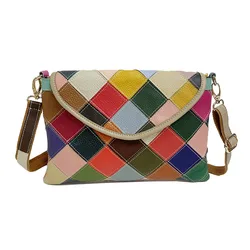 One mouler Marke Frauen Umhängetasche Echt leder Patchwork Umschlag Tasche große Kapazität Umhängetasche Rindsleder Umhängetasche