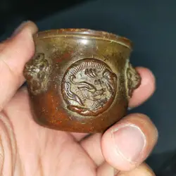 Antique Collection Old Objects Bronze Incense Burner Genuine Copper Ornaments