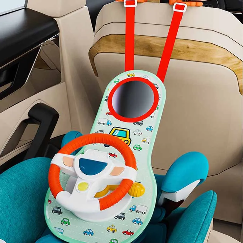 Kids Steering Wheel Toy Fun Backseat Driving Simulation Musical Sound Realistic Steering Wheel Early Education Enlightenment Toy
