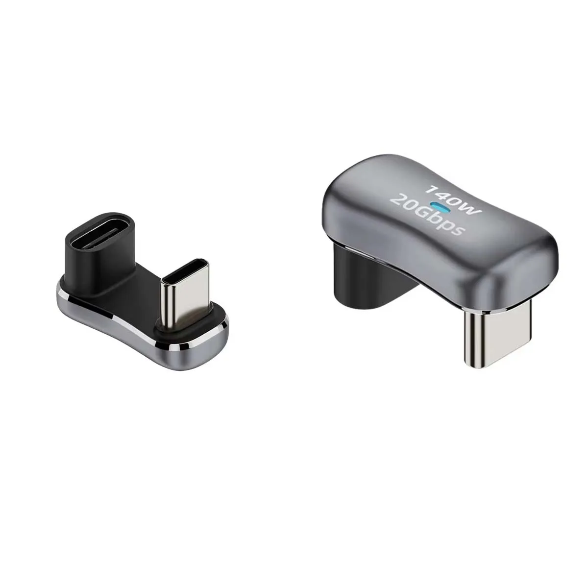 Adaptateur USB C d'angle de 180 degrés USB-C 20Gbps PD 140W, tablette de chargement, convertisseur USB C en forme de U pour accessoires de pont Steam