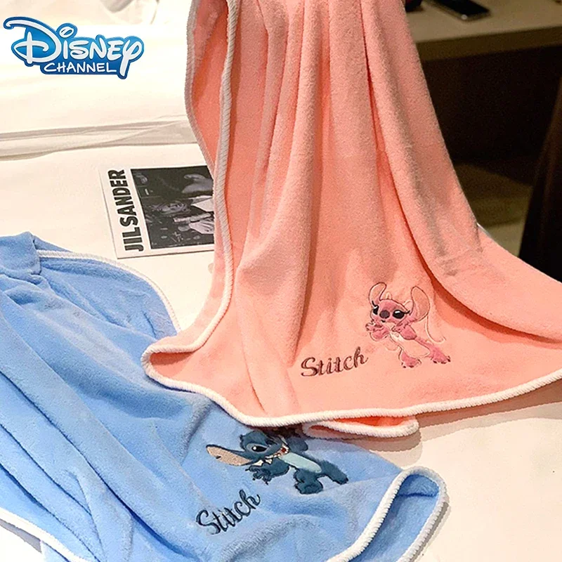 Disney Stitch Badet uch Handtuch Set Cartoon niedlichen rosa Engel Badet uch Bade möbel Geschenke lustig