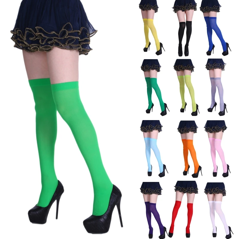 Women Non Slip Thigh High Socks Fashion Tube Stockings above Knee Cosplay Socks F3MD