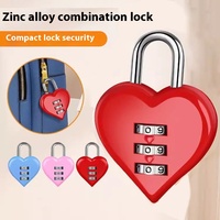 Aluminum Alloy 3 Digit Combination Password Luggage Code Lock Couple Love Lock Mini Suitcase Lock for Travel Accessories