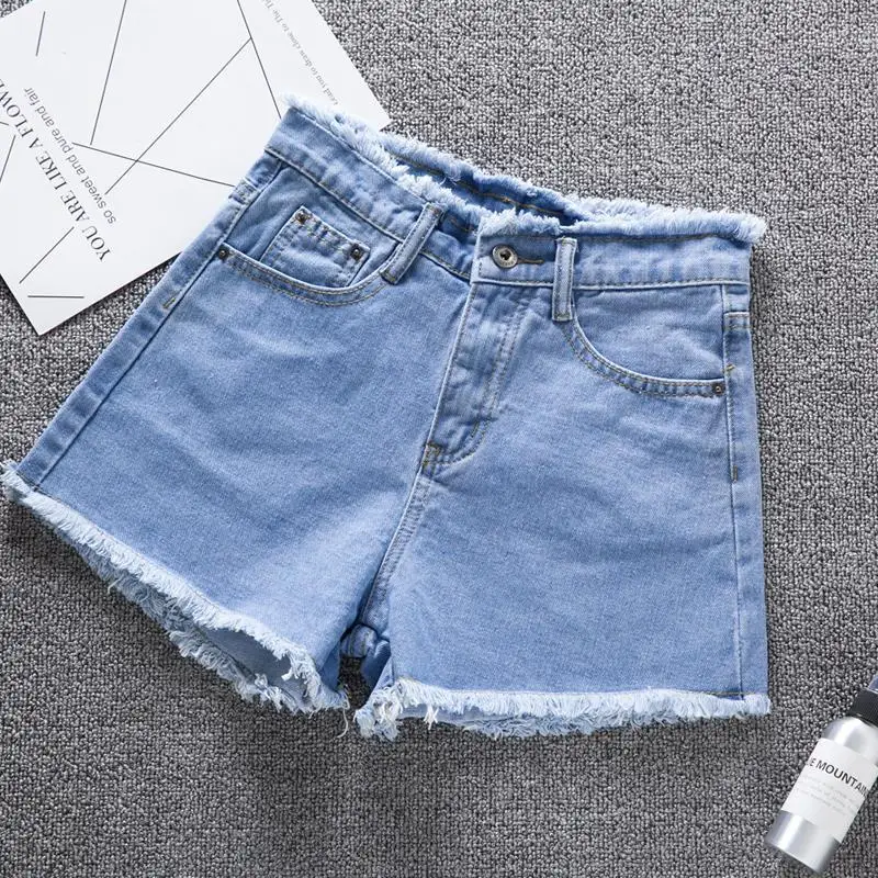 Summer New Loose Wide-leg All-match Thin High-waisted A-line Hot Pants Women's Trendy Denim Shorts