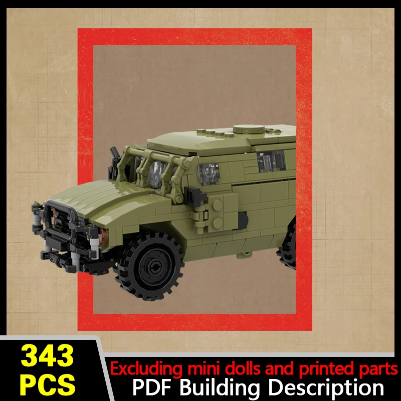 Military Armored Vehicle Model MOC Building Bricks War Equipment Modular Technology Gifts Holiday Assemble Children Toys Suit