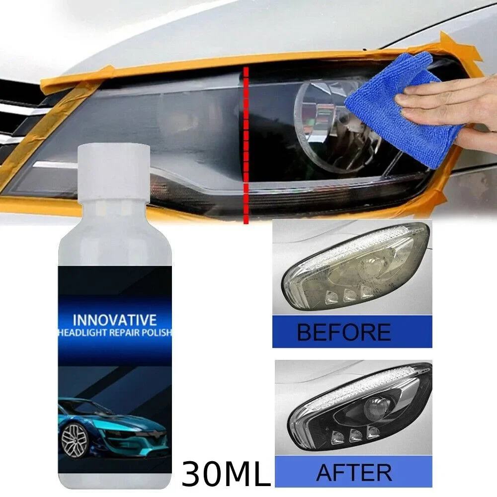 1PCS Car Headlight Cover Len Restorer Repair Liquid Polish 30ml High Transparency Strong Adh-esion Farewell Scratch Rusting