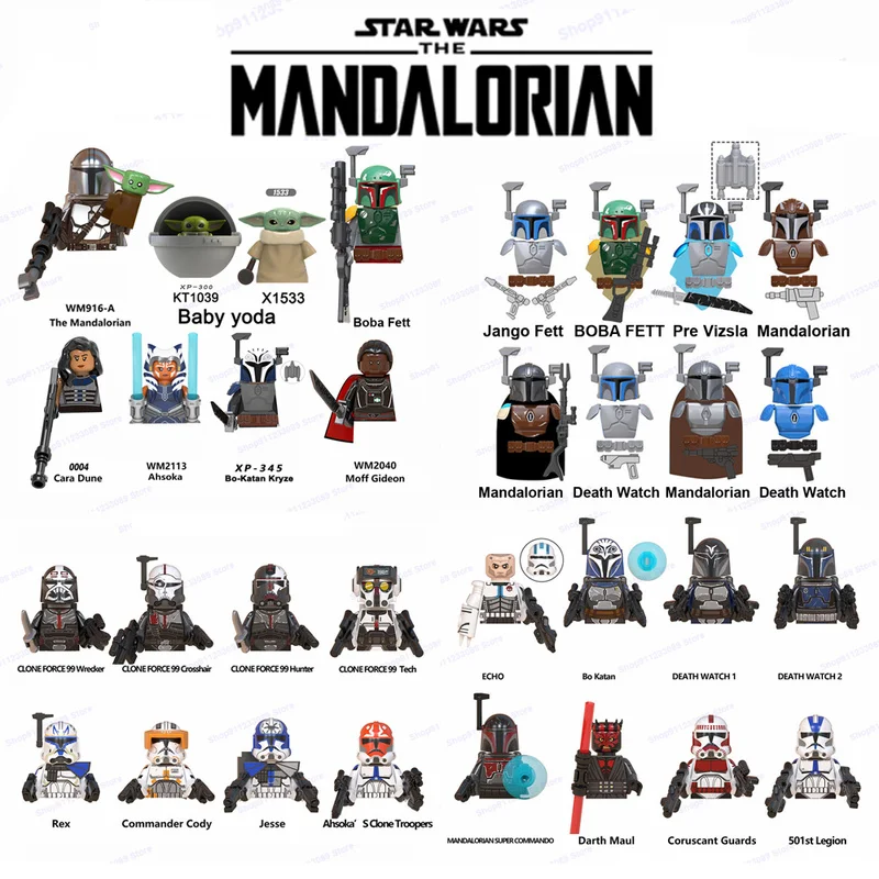 Star Wars Cute Mini Figures Mandalorians Technics Kawaii Assembled Building Blocks 4-5cm Model Dolls Toys for Kids Boys Gift