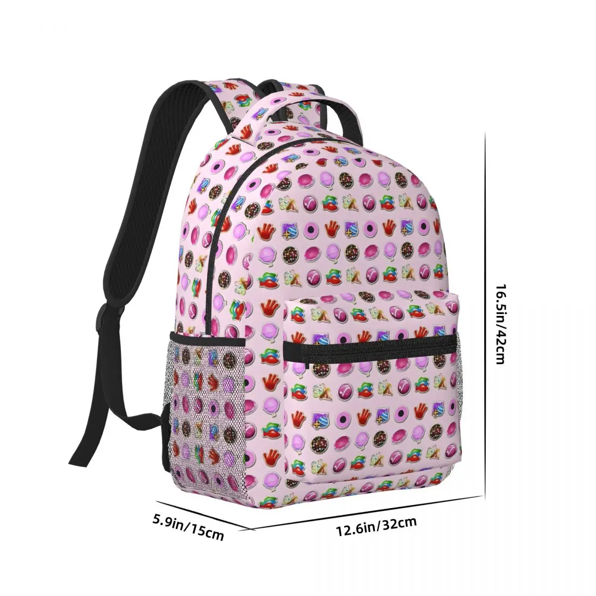 Booster Stash Candy Crush Printed Lightweight Casual Schoolbag For School, Outdoor, Shopping, Office 17in