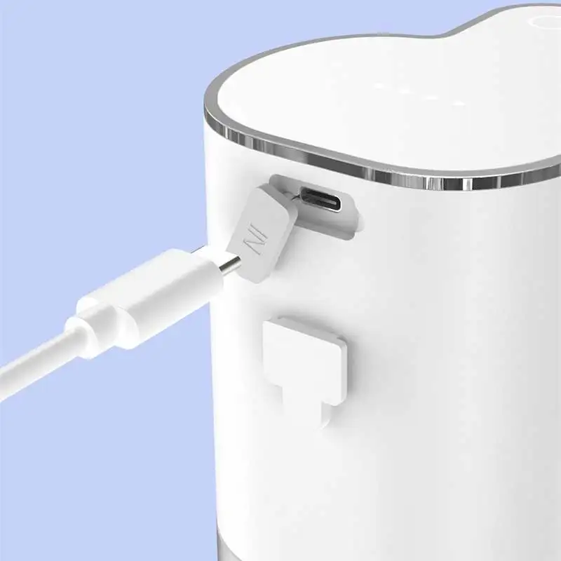 Dispenser sabun busa otomatis 400ml, Mesin cuci tangan pintar kamar mandi dengan pengisian daya USB 2 In 1 Desktop & gantungan dinding