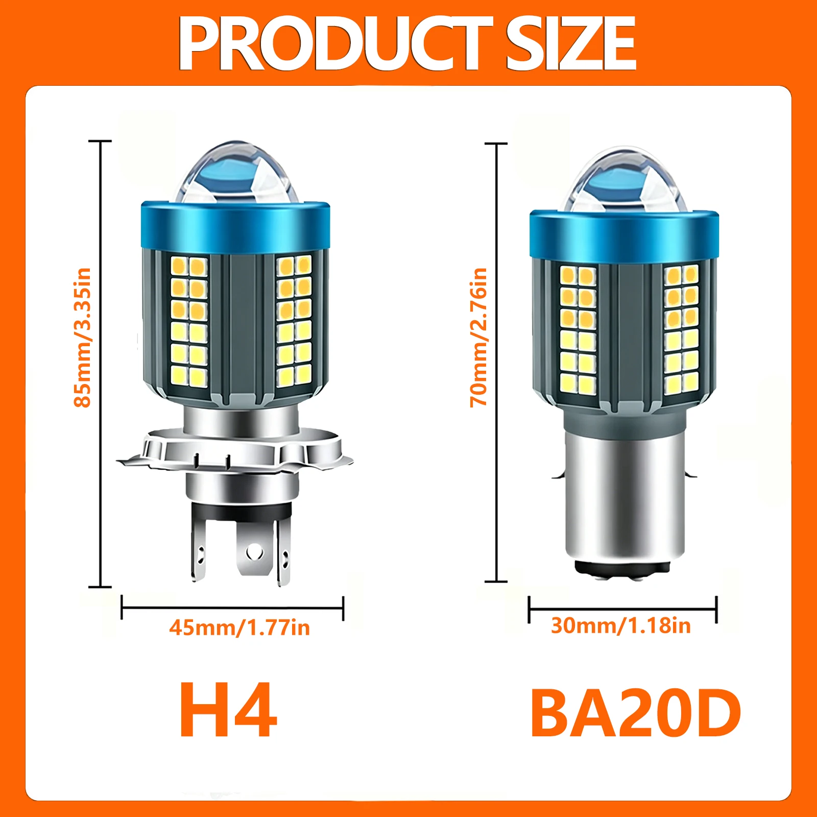 Heyword H4/BA20D 150000LM LED Motorcycle Headlight Bulb  6000K Hi/Lo Beam Light