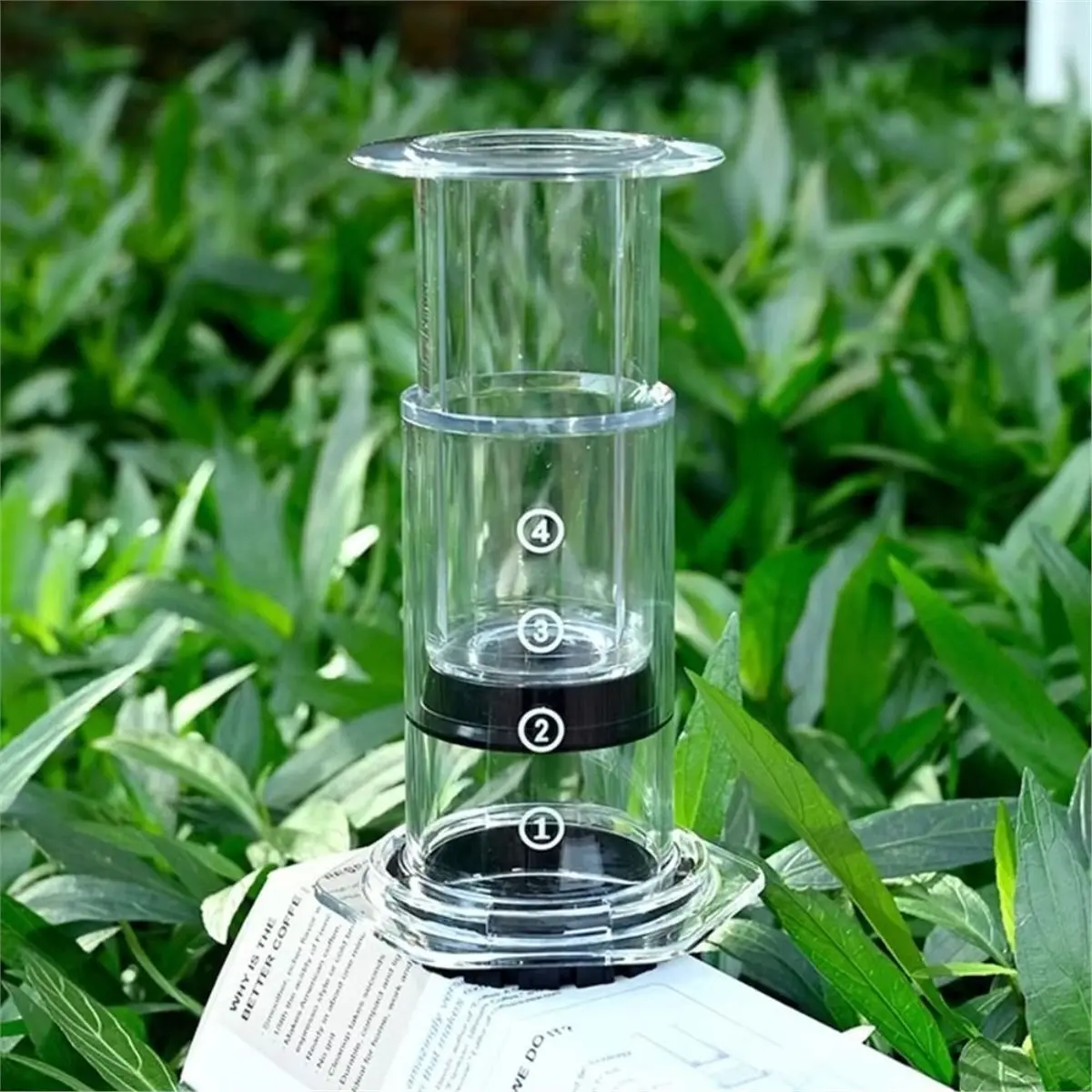 1set Portable Pour-over Coffee Maker, French Press, Non-Slip Transparent Travel Coffee Maker, for Home and Official Use