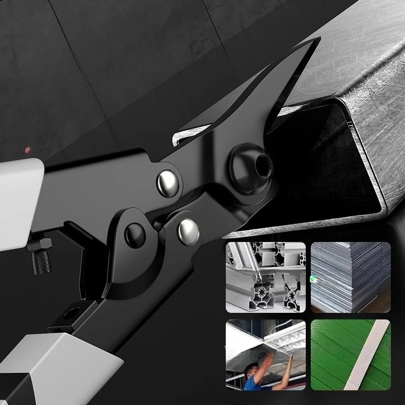 Stainless Steel Aviation Snips - Industrial Metal Shear for Aluminum Trim Ductwork Cutting Tool