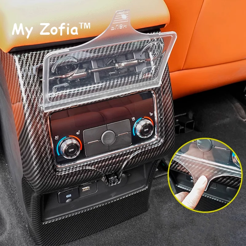 For Haval H9 2024 2025 MKII 2nd Car Rear air conditioning outlet decorative panel ABS Wood grain Carbon fiber Original car color