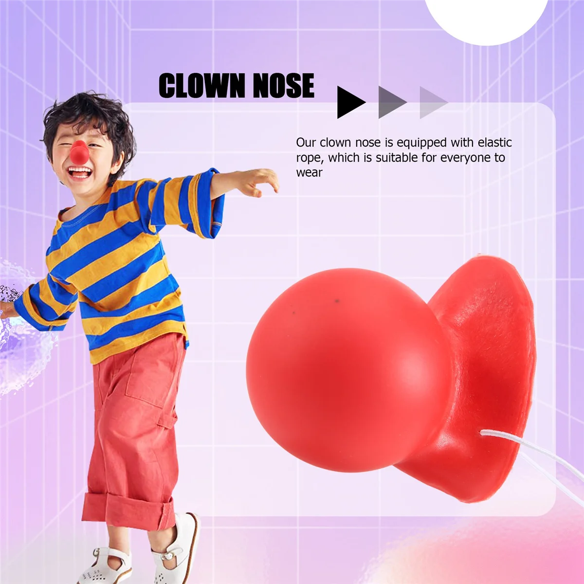 3Pcs Red Clown Nose Honking Squeaking Clown Nose with Elastic Rope for Adults Halloween Cosplay Costume Accessories