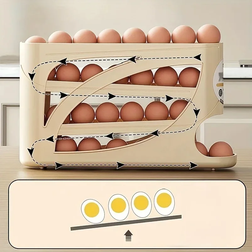 3-laags rollende eieropbergcon - Food Storage Rack For Kitchen recensie en prijs