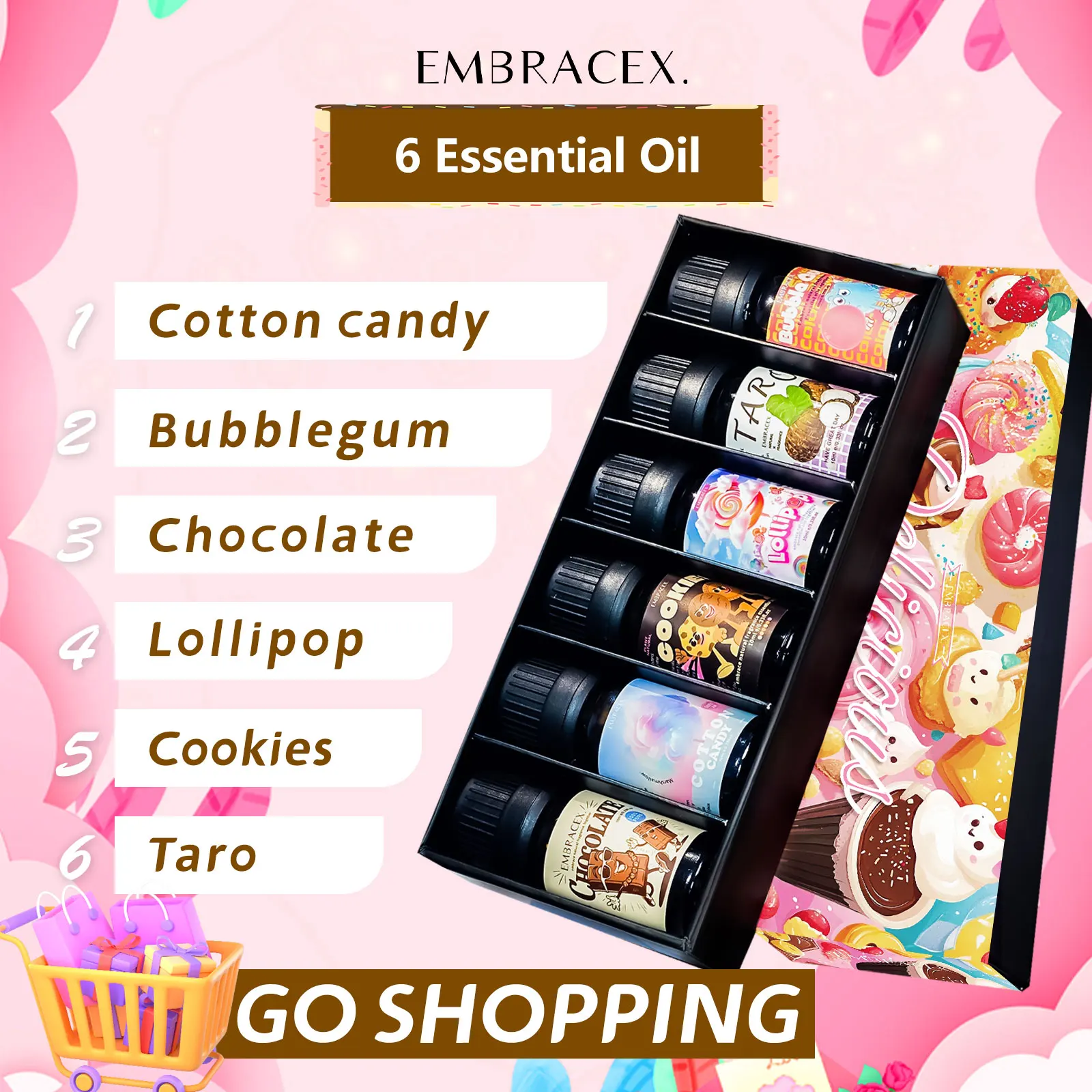 6PC/1Set Delicious Essential Oil Gifts Box Travel Soap Making DIY Candle For Humidifier&Diffuser Home Decorations Skincare