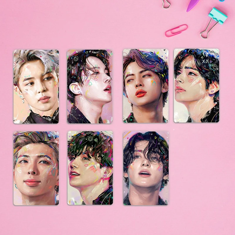 【P001】7 stks/partij Photocards KPOP Lucky Photo Card LOMO - Pop Star Boy Group Leden Album Jongens Postkaart Fans Geschenken Collectie