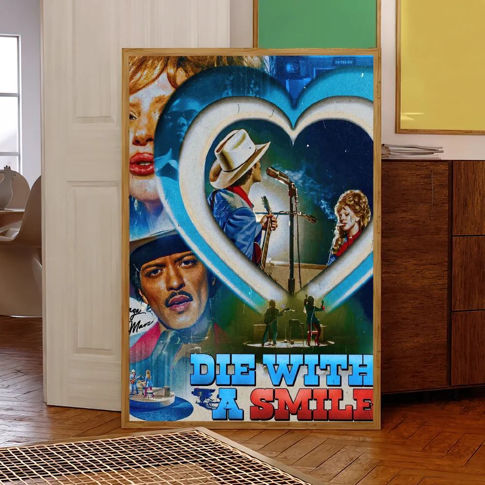 المغني سيدة غاغا يموت مع ابتسامة المشارك لوحة ذاتية اللصق غرفة المعيشة مكتب الديكور غرفة نوم المنزل الجدار ملصق يطبع #5