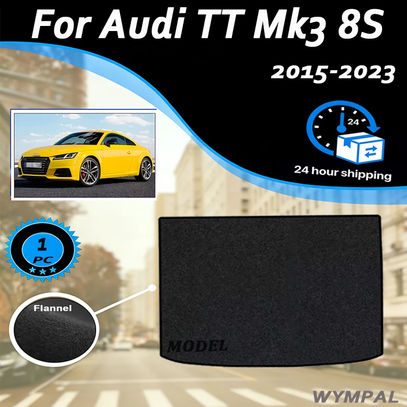 

Velour Car Trunk Mats For Audi TT Mk3 8S FV 4 Seats 2015~2023 Boot Cargo Liner Tray Rear Luggage Carpet Pads Black Trunk Cargo