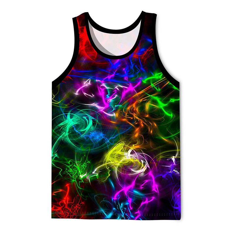 3D Painting Graffiti Printed Tank Top Gym Clothing Men Summer Streetwear Basketball Vest Quick Drying Sleeveless Tshirt y2k Tops