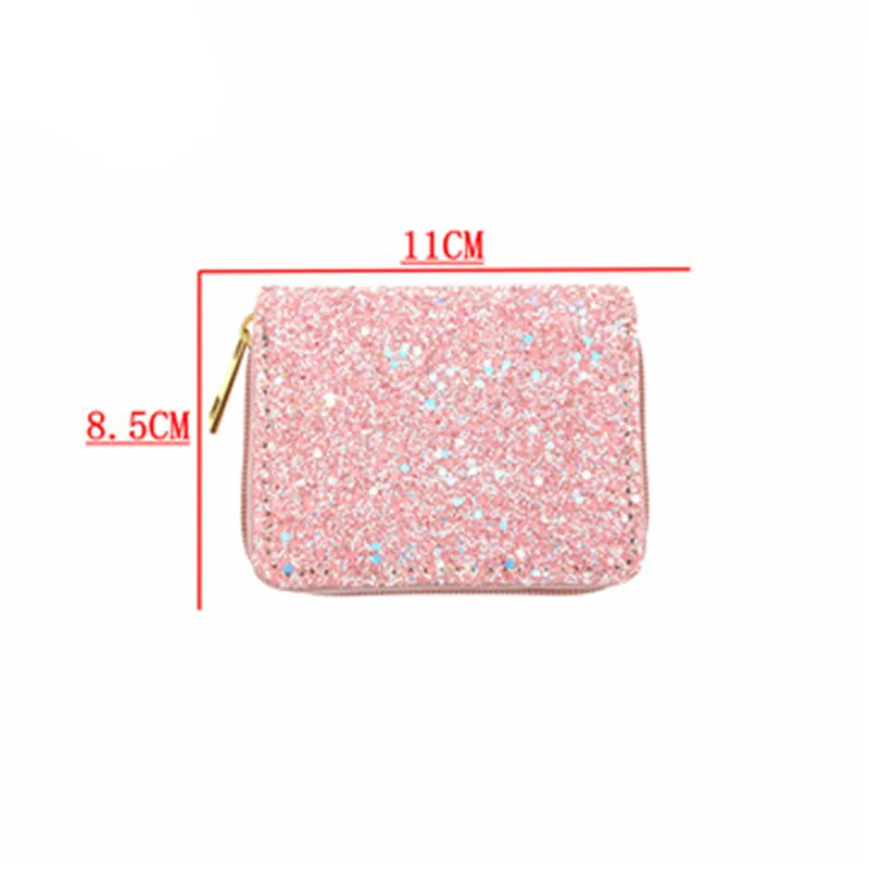 Portafoglio da donna in PU con paillettes di diamanti fluorescenti Laser portamonete da donna colorato pochette per bambini borsa da donna con