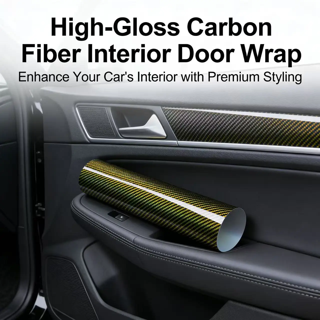 Carbon-Folie Auto-Tuning-Aufkleber Hochglanz Farbige Laser-Regenbogen-Gold-Klebefolie für Auto-Wrapping Vinyl Carbonfaser-Aufkleber