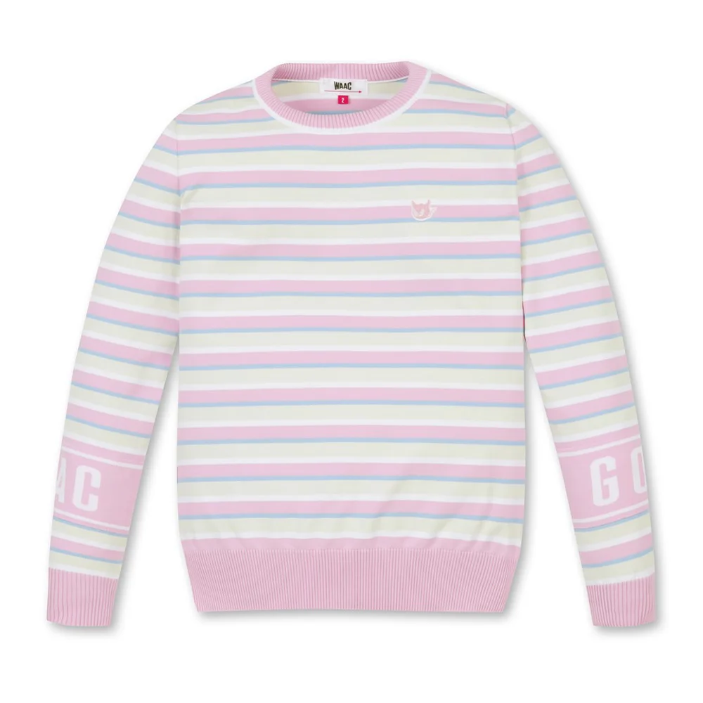 Classic and Stylish Luxurious Women's Knitted Sweater for Fall Simple and Warm Korean Style Striped Design Golf