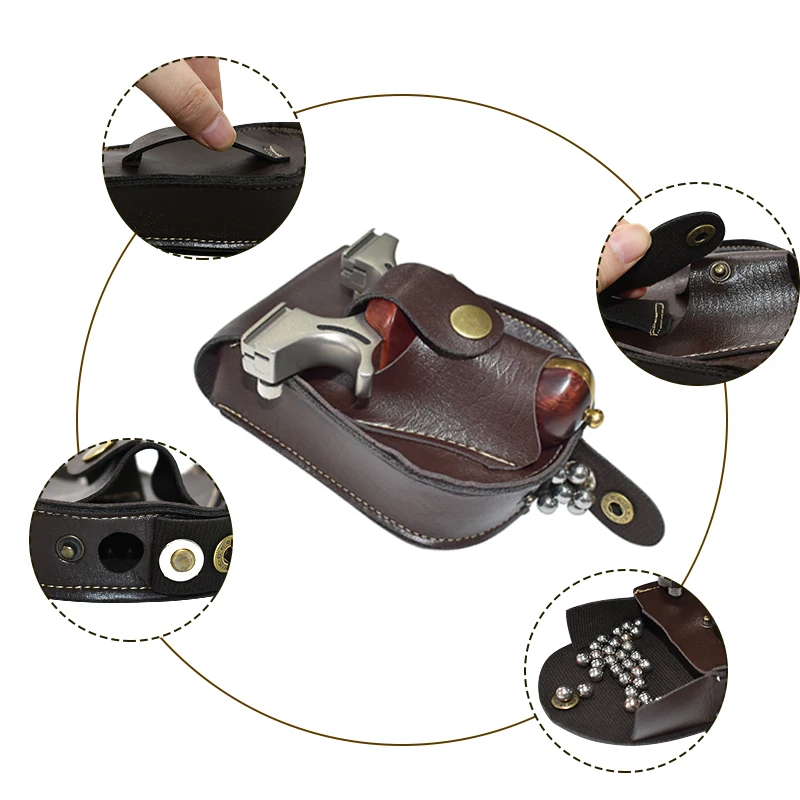 Buitensporten Jacht Katapult Tas Duurzaam Niet-vervormbaar Stalen kogelpakket PU Katapult Tas Het gemakkelijk mee te nemen